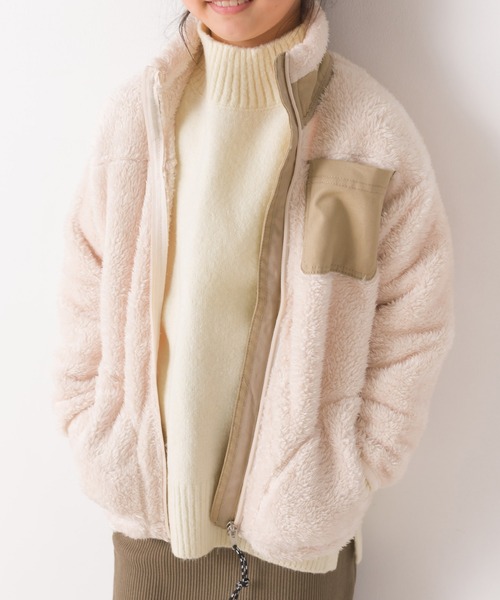 OMNES(オムネス)の「キッズ ボアフリースジャケット(ブルゾン・キッズ・アイボリー/ブラック/カーキ/ブラウン・110/100/140/120/130)」の8枚目の写真