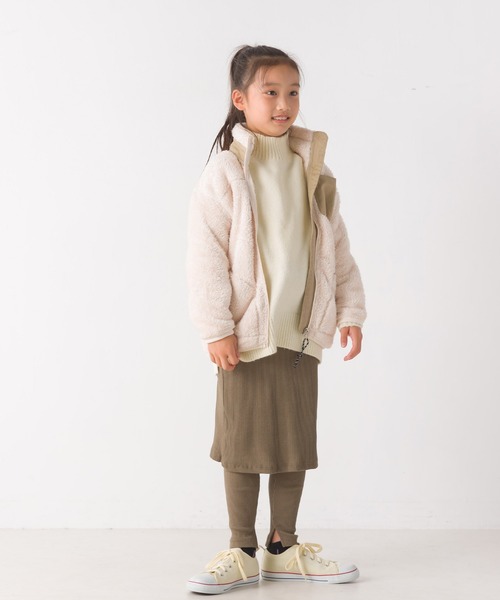 OMNES(オムネス)の「キッズ ボアフリースジャケット(ブルゾン・キッズ・アイボリー/ブラック/カーキ/ブラウン・110/100/140/120/130)」の9枚目の写真