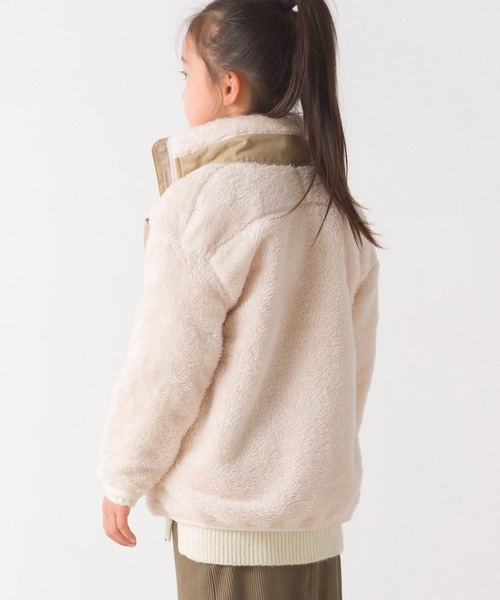 OMNES(オムネス)の「キッズ ボアフリースジャケット(ブルゾン・キッズ・アイボリー/ブラック/カーキ/ブラウン・110/100/140/120/130)」の10枚目の写真