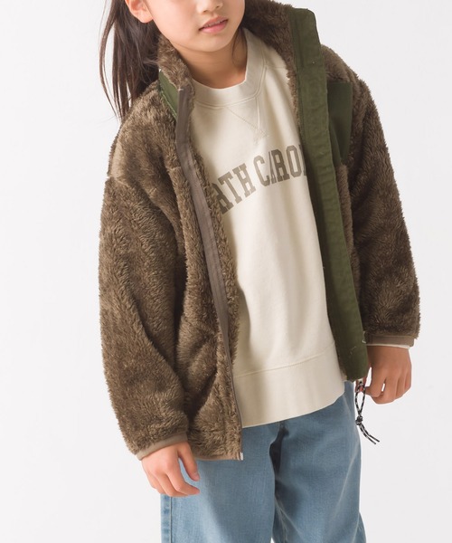 OMNES(オムネス)の「キッズ ボアフリースジャケット(ブルゾン・キッズ・アイボリー/ブラック/カーキ/ブラウン・110/100/140/120/130)」の18枚目の写真