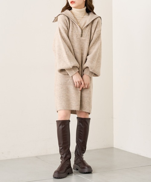 Chico(チコ)の「フェイクレザーストレッチ厚底ロングブーツ(ブーツ・レディース・ブラック/ブラウン・SMALL/MEDIUM/LARGE)」の10枚目の写真