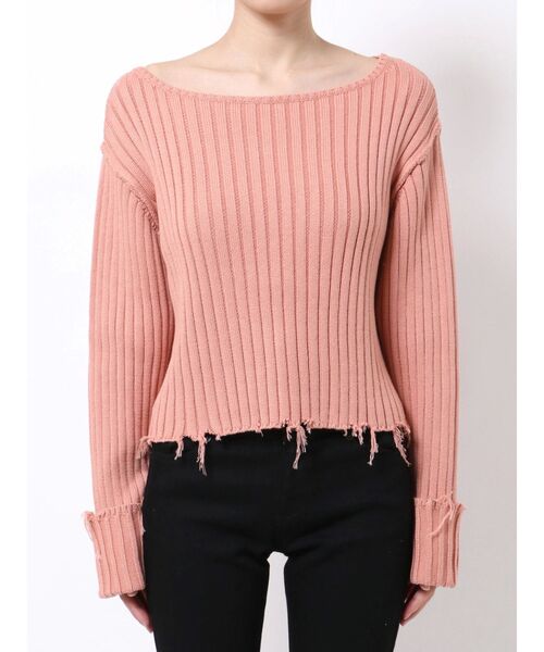 EMODA（エモダ）の「ワイドロールクラッシュニット（ニット/セーター・レディース・ブラック/グレー/ピンク/ライム・FREE）」の4枚目の写真