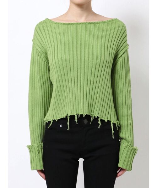 EMODA（エモダ）の「ワイドロールクラッシュニット（ニット/セーター・レディース・ブラック/グレー/ピンク/ライム・FREE）」の3枚目の写真