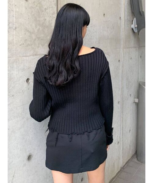 EMODA（エモダ）の「ワイドロールクラッシュニット（ニット/セーター・レディース・ブラック/グレー/ピンク/ライム・FREE）」の18枚目の写真