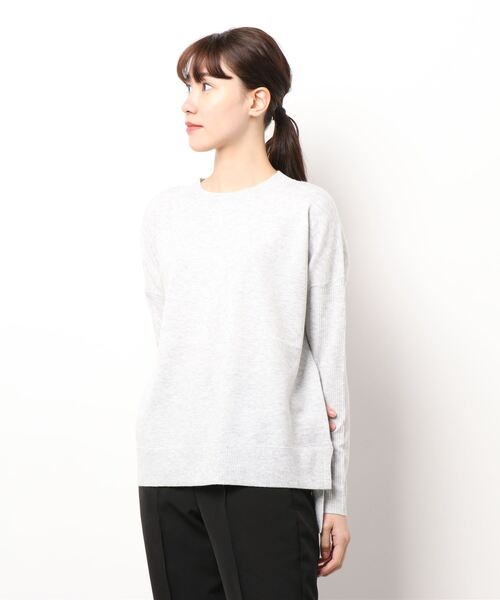 Te chichi（テチチ）の「クルーネック袖リブニット（ニット/セーター・レディース・ブラック/ベージュ/グレー/ミント・ﾌﾘ-）」の9枚目の写真