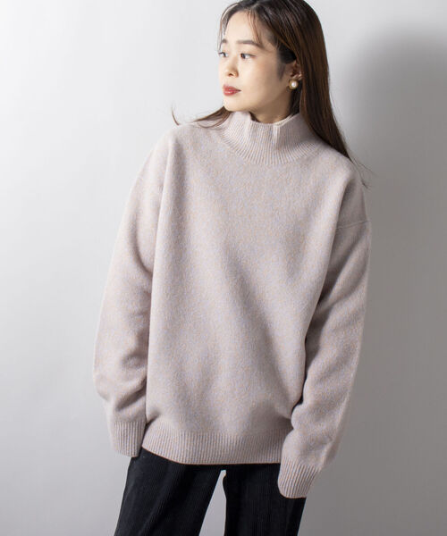 GLOSTER（グロスター）の「【unlume/アンルーム】SACHA カシミヤ混 ハイネックプルオーバーニット（ニット/セーター・メンズ・ブラウン系その他/ベージュ系その他・FREE）」の3枚目の写真