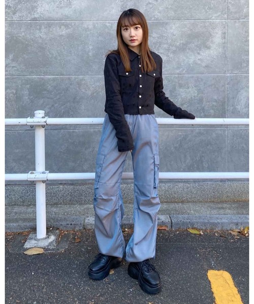 X-girl（エックスガール）の「HEXAGRAM JERSEY SHORT SHIRT（シャツ/ブラウス・レディース・ベージュ/ブラック・S/M）」の19枚目の写真