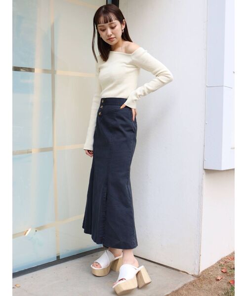 MURUA(ムルーア)の「ヨークボタンスリットスカート(スカート・レディース・ブラック/ベージュ・1/2)」の20枚目の写真