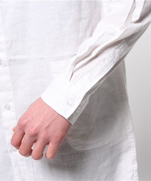 WEGO（ウィゴー）の「WEGO/フレンチリネン混ロングシャツ（シャツ/ブラウス・メンズ・ホワイト/ブルー/ネイビー/その他1・LARGE/MEDIUM）」の8枚目の写真