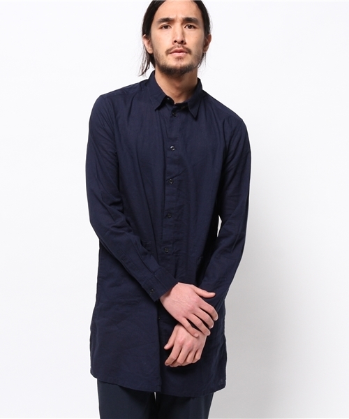 WEGO（ウィゴー）の「WEGO/フレンチリネン混ロングシャツ（シャツ/ブラウス・メンズ・ホワイト/ブルー/ネイビー/その他1・LARGE/MEDIUM）」の17枚目の写真