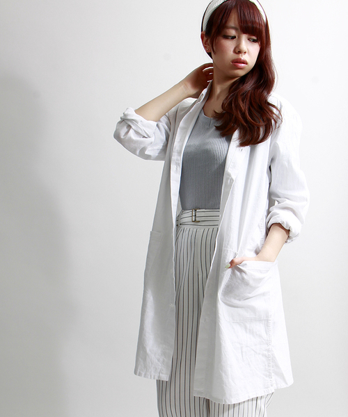 WEGO（ウィゴー）の「WEGO/フレンチリネン混ロングシャツ（シャツ/ブラウス・メンズ・ホワイト/ブルー/ネイビー/その他1・LARGE/MEDIUM）」の20枚目の写真