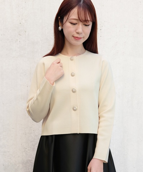 STRAWBERRY-FIELDS(ストロベリーフィールズ)の「ノアストレッチⅡ カーディガン(カーディガン/ボレロ・レディース・ネイビー/キナリ/ブラック/ベージュ系その他・2)」の3枚目の写真