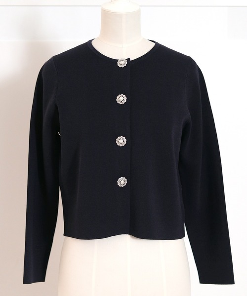 STRAWBERRY-FIELDS(ストロベリーフィールズ)の「ノアストレッチⅡ カーディガン(カーディガン/ボレロ・レディース・ネイビー/キナリ/ブラック/ベージュ系その他・2)」の4枚目の写真