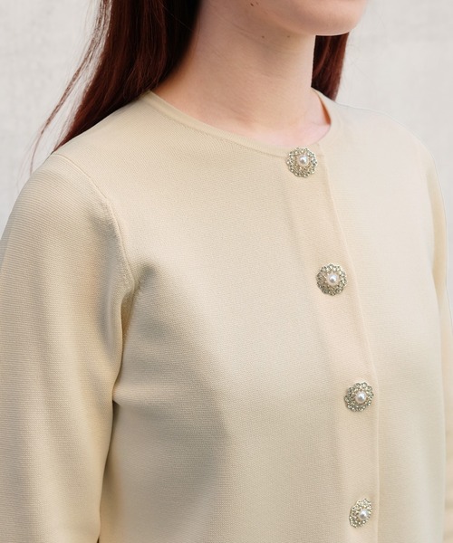 STRAWBERRY-FIELDS(ストロベリーフィールズ)の「ノアストレッチⅡ カーディガン(カーディガン/ボレロ・レディース・ネイビー/キナリ/ブラック/ベージュ系その他・2)」の7枚目の写真