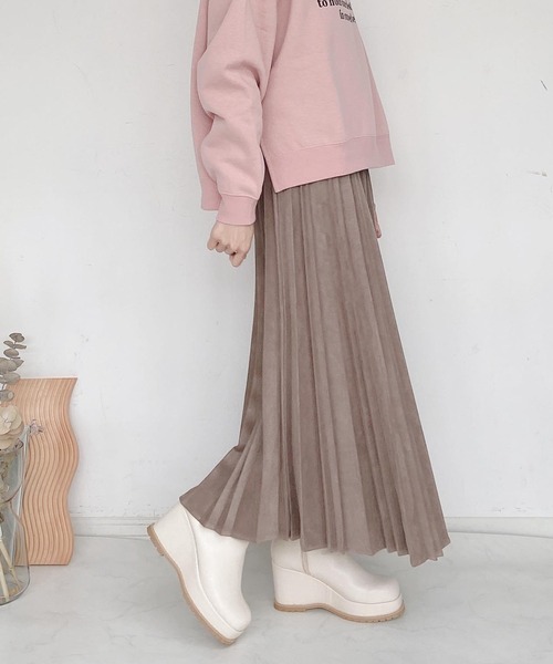 AS KNOW AS plus（アズノゥアズプラス）の「●変形アコーディオンスカート（スカート・レディース・アイボリー/チャコールグレー/グレイッシュベージュ/ライトカーキ/スモークピンク・FREE）」の3枚目の写真