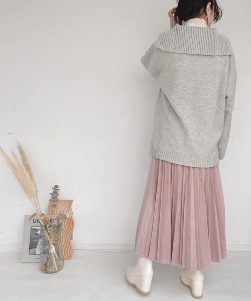 AS KNOW AS plus（アズノゥアズプラス）の「●変形アコーディオンスカート（スカート・レディース・アイボリー/チャコールグレー/グレイッシュベージュ/ライトカーキ/スモークピンク・FREE）」の11枚目の写真