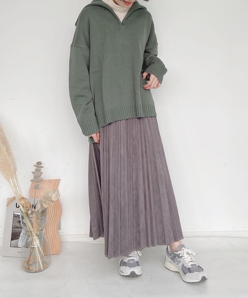 AS KNOW AS plus（アズノゥアズプラス）の「●変形アコーディオンスカート（スカート・レディース・アイボリー/チャコールグレー/グレイッシュベージュ/ライトカーキ/スモークピンク・FREE）」の17枚目の写真