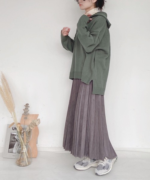 AS KNOW AS plus（アズノゥアズプラス）の「●変形アコーディオンスカート（スカート・レディース・アイボリー/チャコールグレー/グレイッシュベージュ/ライトカーキ/スモークピンク・FREE）」の19枚目の写真