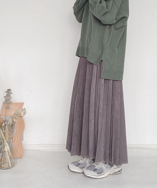 AS KNOW AS plus（アズノゥアズプラス）の「●変形アコーディオンスカート（スカート・レディース・アイボリー/チャコールグレー/グレイッシュベージュ/ライトカーキ/スモークピンク・FREE）」の20枚目の写真