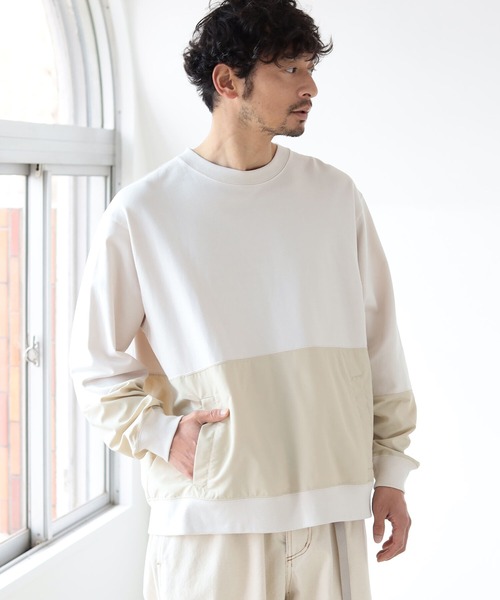 セール B Ming By Beams 布帛切替 ドロップショルダー スウェットシャツ スウェット B Ming By Beams ビーミングバイビームス のファッション通販 Zozotown