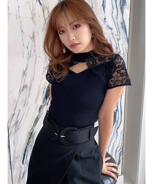 RESEXXY(リゼクシー)の「ラグランレースニットトップス(ニット/セーター・レディース・ホワイト/ベージュ/ピンク/ブラック・FREE)」の10枚目の写真
