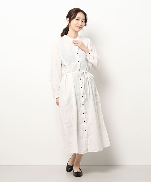 Samansa Mos2（サマンサ モスモス）の「釦配色ワンピース（ワンピース・レディース・ブラック/グレー/オフホワイト/ピンク・ﾌﾘ-）」の8枚目の写真