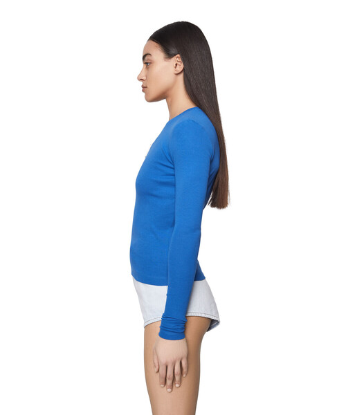 DIESEL（ディーゼル）の「レディース クルーネックＴシャツ 長袖 トップス コットンリブ（Tシャツ/カットソー・レディース・ブルー/ホワイト/ブラック・X-LARGE/LARGE/SMALL/MEDIUM）」の21枚目の写真