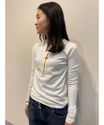 DIESEL | レディース クルーネックＴシャツ 長袖 トップス コットンリブ(Tシャツ/カットソー)
