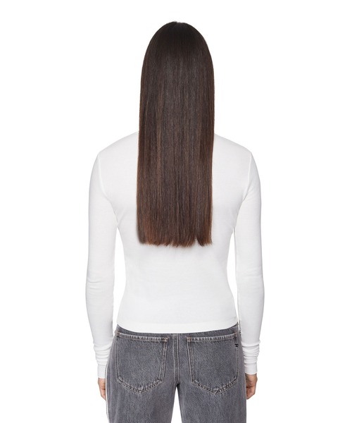 DIESEL（ディーゼル）の「レディース クルーネックＴシャツ 長袖 トップス コットンリブ（Tシャツ/カットソー・レディース・ブルー/ホワイト/ブラック・X-LARGE/LARGE/SMALL/MEDIUM）」の4枚目の写真