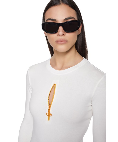 DIESEL（ディーゼル）の「レディース クルーネックＴシャツ 長袖 トップス コットンリブ（Tシャツ/カットソー・レディース・ブルー/ホワイト/ブラック・X-LARGE/LARGE/SMALL/MEDIUM）」の5枚目の写真