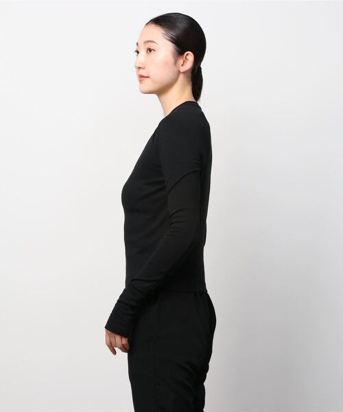 DIESEL（ディーゼル）の「レディース クルーネックＴシャツ 長袖 トップス コットンリブ（Tシャツ/カットソー・レディース・ブルー/ホワイト/ブラック・X-LARGE/LARGE/SMALL/MEDIUM）」の8枚目の写真