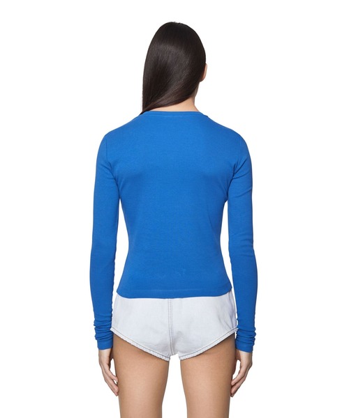 DIESEL（ディーゼル）の「レディース クルーネックＴシャツ 長袖 トップス コットンリブ（Tシャツ/カットソー・レディース・ブルー/ホワイト/ブラック・X-LARGE/LARGE/SMALL/MEDIUM）」の16枚目の写真