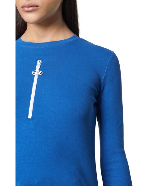 DIESEL（ディーゼル）の「レディース クルーネックＴシャツ 長袖 トップス コットンリブ（Tシャツ/カットソー・レディース・ブルー/ホワイト/ブラック・X-LARGE/LARGE/SMALL/MEDIUM）」の17枚目の写真