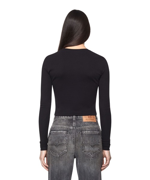 DIESEL（ディーゼル）の「レディース クルーネックＴシャツ 長袖 トップス コットンリブ（Tシャツ/カットソー・レディース・ブルー/ホワイト/ブラック・X-LARGE/LARGE/SMALL/MEDIUM）」の15枚目の写真