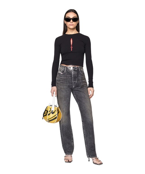 DIESEL（ディーゼル）の「レディース クルーネックＴシャツ 長袖 トップス コットンリブ（Tシャツ/カットソー・レディース・ブルー/ホワイト/ブラック・X-LARGE/LARGE/SMALL/MEDIUM）」の19枚目の写真