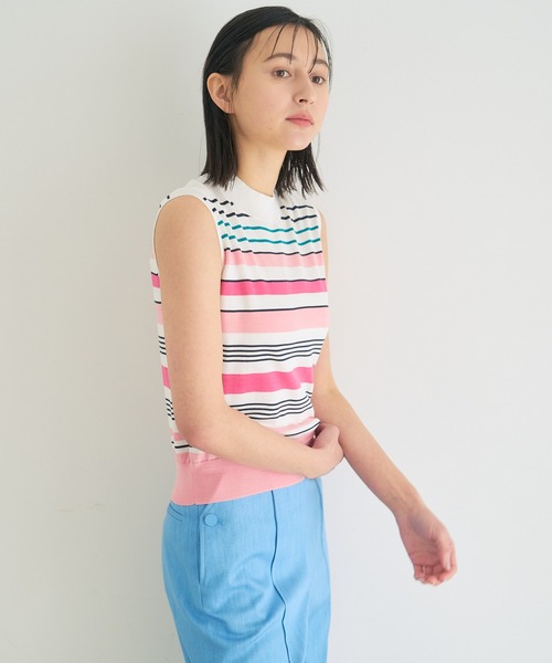 シルクコットンマルチボーダー トップス プルオーバー Anayi アナイ のニット セーター シルクコットンマルチボーダー Anayi アナイ のファッション 手洗い可 を購入できます Anayi 手洗い可 ニット セーター