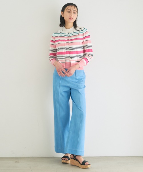 ANAYI(アナイ)の「シルクコットンマルチボーダー プルオーバー <手洗い可><Sサイズあり>(ニット/セーター・レディース・ミント/ピンク・38/36)」の18枚目の写真