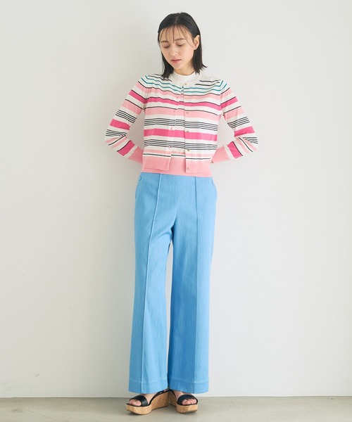 ANAYI(アナイ)の「シルクコットンマルチボーダー プルオーバー <手洗い可><Sサイズあり>(ニット/セーター・レディース・ミント/ピンク・38/36)」の19枚目の写真