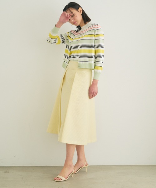 ANAYI(アナイ)の「シルクコットンマルチボーダー プルオーバー <手洗い可><Sサイズあり>(ニット/セーター・レディース・ミント/ピンク・38/36)」の14枚目の写真