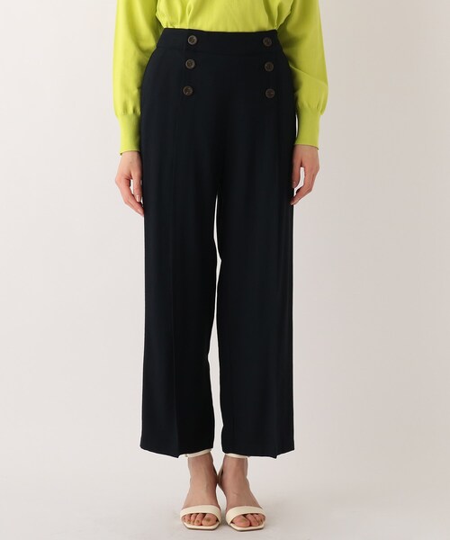 OPAQUE.CLIP（オペークドットクリップ）の「◆【Cafissi】ドレープツイル マリンボタンデザインパンツ（その他パンツ・レディース・黄緑系/ダークネイビー/ブルー・40/36/38/34/42）」の4枚目の写真