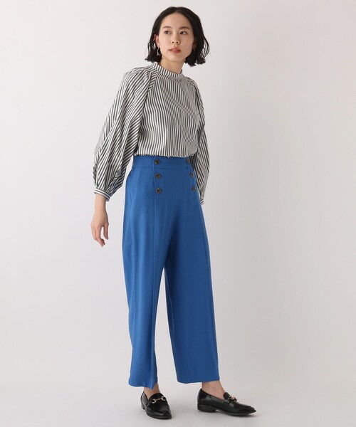 OPAQUE.CLIP（オペークドットクリップ）の「◆【Cafissi】ドレープツイル マリンボタンデザインパンツ（その他パンツ・レディース・黄緑系/ダークネイビー/ブルー・40/36/38/34/42）」の14枚目の写真