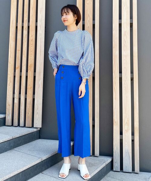 OPAQUE.CLIP（オペークドットクリップ）の「◆【Cafissi】ドレープツイル マリンボタンデザインパンツ（その他パンツ・レディース・黄緑系/ダークネイビー/ブルー・40/36/38/34/42）」の17枚目の写真