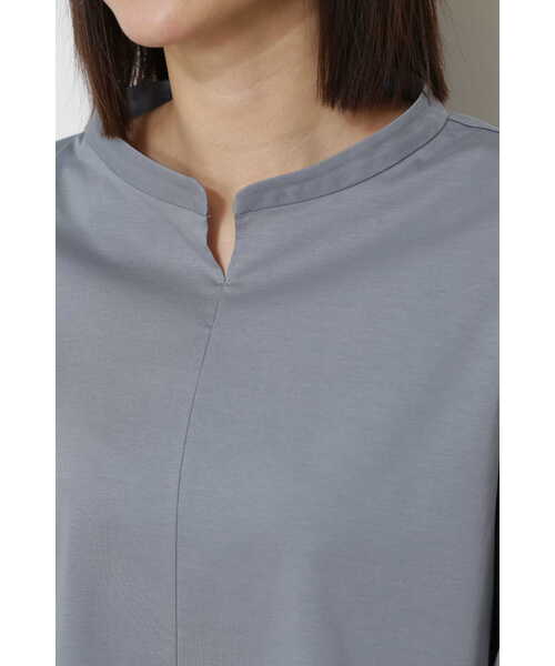 human woman(ヒューマンウーマン)の「◆袖ギャザージャージーブラウス(Tシャツ/カットソー・レディース・ブルー/ホワイト・MEDIUM)」の12枚目の写真