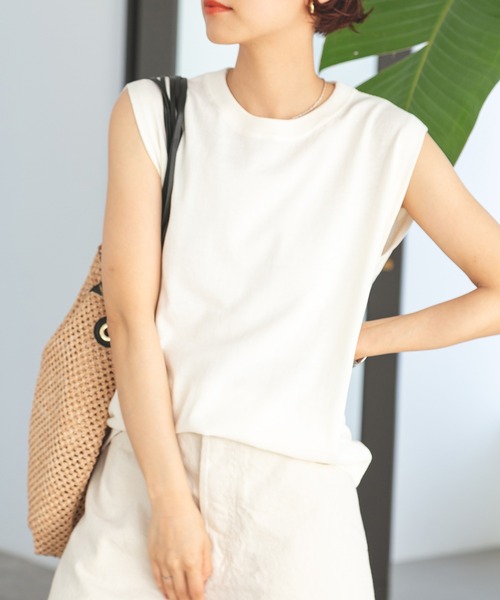 Spick & Span(スピックアンドスパン)の「ICECOTTON スリーブレスプルオーバー(ニット/セーター・レディース・ホワイト/チャコールグレー/ブラウン・FREE)」の2枚目の写真