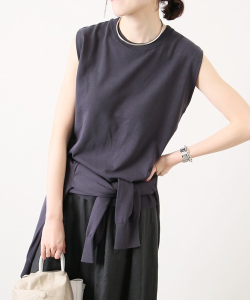 Spick & Span(スピックアンドスパン)の「ICECOTTON スリーブレスプルオーバー(ニット/セーター・レディース・ホワイト/チャコールグレー/ブラウン・FREE)」の3枚目の写真