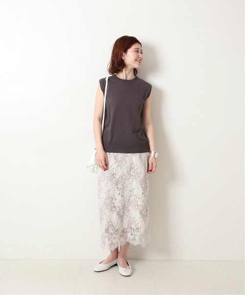 Spick & Span(スピックアンドスパン)の「ICECOTTON スリーブレスプルオーバー(ニット/セーター・レディース・ホワイト/チャコールグレー/ブラウン・FREE)」の4枚目の写真