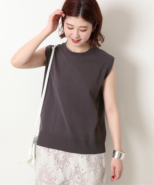 Spick & Span(スピックアンドスパン)の「ICECOTTON スリーブレスプルオーバー(ニット/セーター・レディース・ホワイト/チャコールグレー/ブラウン・FREE)」の6枚目の写真