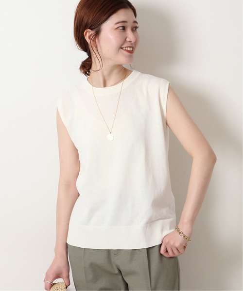 Spick & Span(スピックアンドスパン)の「ICECOTTON スリーブレスプルオーバー(ニット/セーター・レディース・ホワイト/チャコールグレー/ブラウン・FREE)」の13枚目の写真