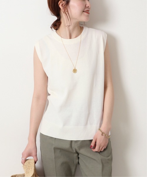 Spick & Span(スピックアンドスパン)の「ICECOTTON スリーブレスプルオーバー(ニット/セーター・レディース・ホワイト/チャコールグレー/ブラウン・FREE)」の14枚目の写真