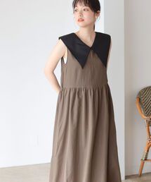 BeAMS DOT | 【WEB限定】BeAMS DOT / Vネック チェック ワンピース(ワンピース)